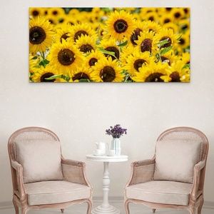 Sunflower Field floral Home Office Wall Decor Printed on a Canvas